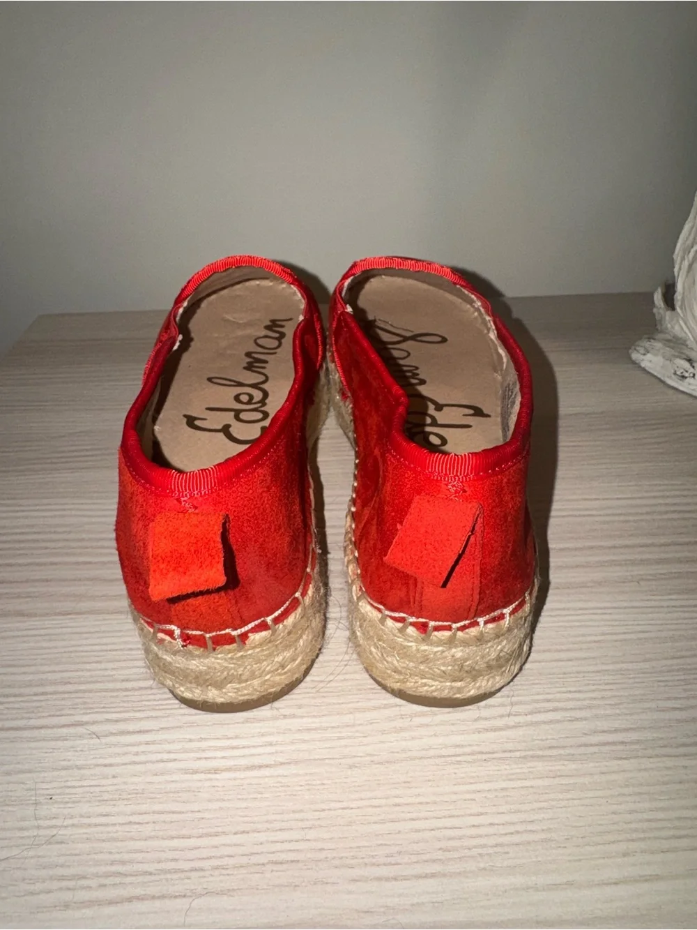 Sam Edelman Red Suede Espadrille Platform Slip-On
